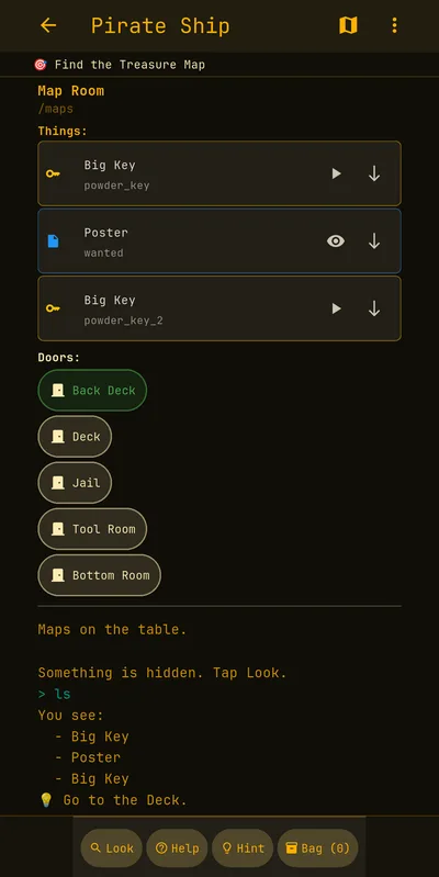 Tap-only mode in the Pirate Ship's Map Room